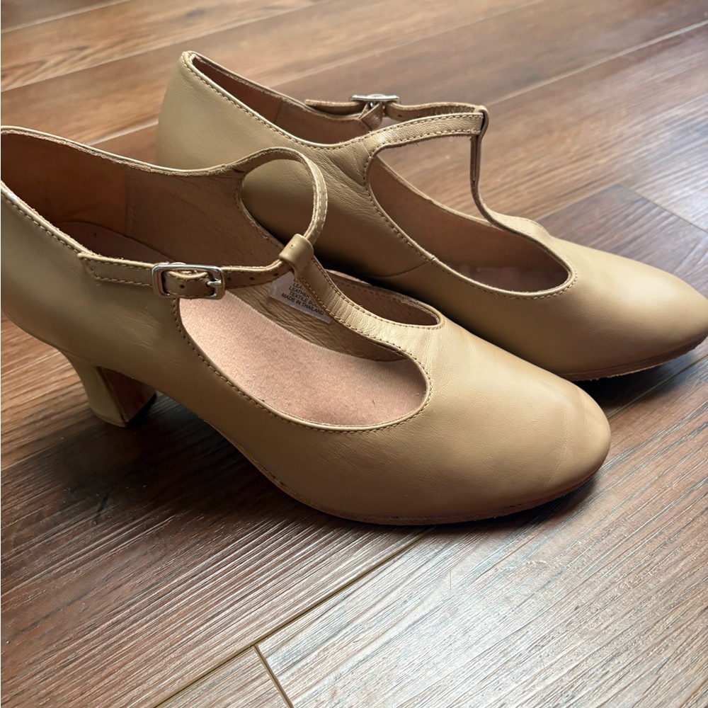 Leather Bloch T-strap Character Shoes - Picture 4 of 5